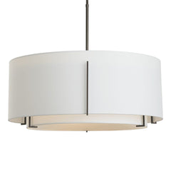 Exos Large Double Shade Pendant Light by Hubbardton Forge - Sleek Hand-Forged Steel Design