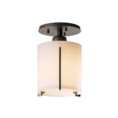 Exos Round Semi-Flush Light Fixture by Hubbardton Forge - Modern Hand-Forged Steel Design, Dimmable, Multiple Finishes