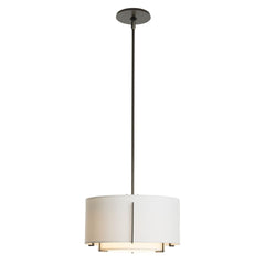 Hubbardton Forge Exos Small Double Shade Pendant Light With Adjustable Height & Dimmable Design