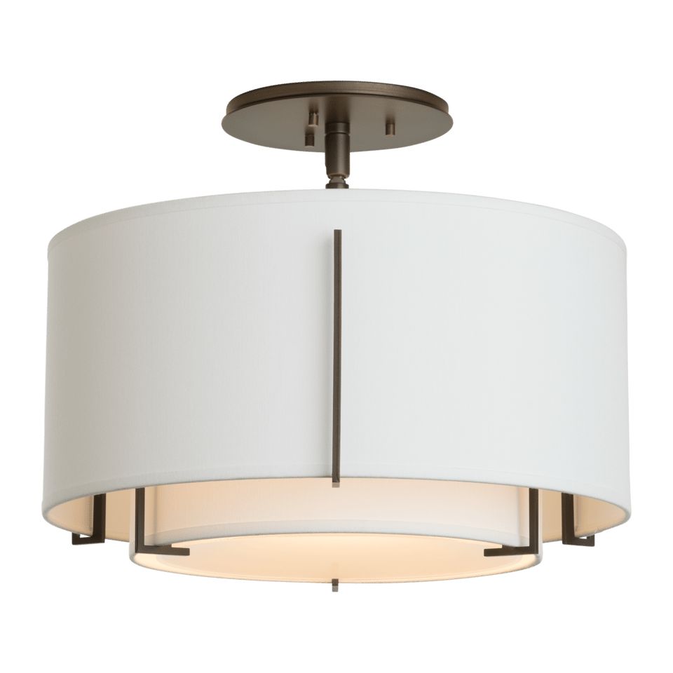 Hubbardton Forge Exos 126501 Small Double Shade Semi-Flush Ceiling Lamp - Elegant Modern Design