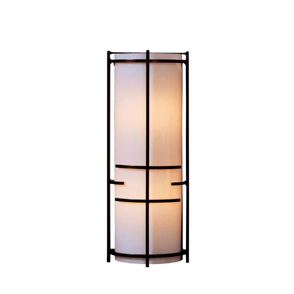 Hubbardton Forge Extended Bars Sconce 205910 - Dimmable Steel & Glass Wall Light for Contemporary Decor