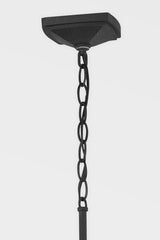 Lake County Outdoor Hanging Light - Modern Nautical Fixture with Matte Black Frame and Seeded Glass