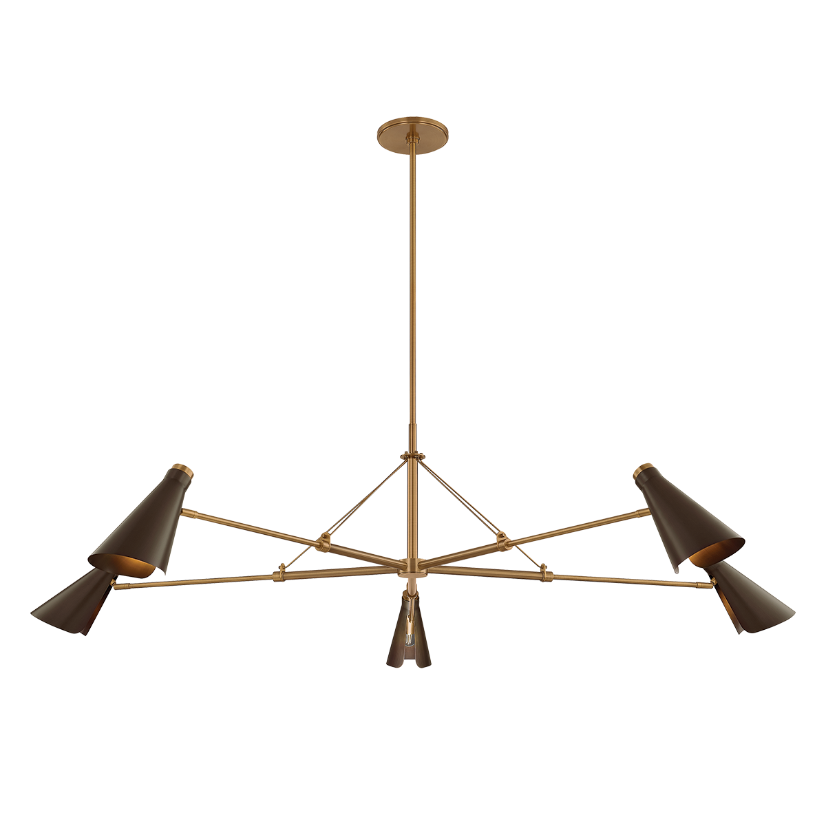 Andersen 5-Light Chandelier by Troy Lighting - Patina Brass and Bronze Finish, Adjustable Height