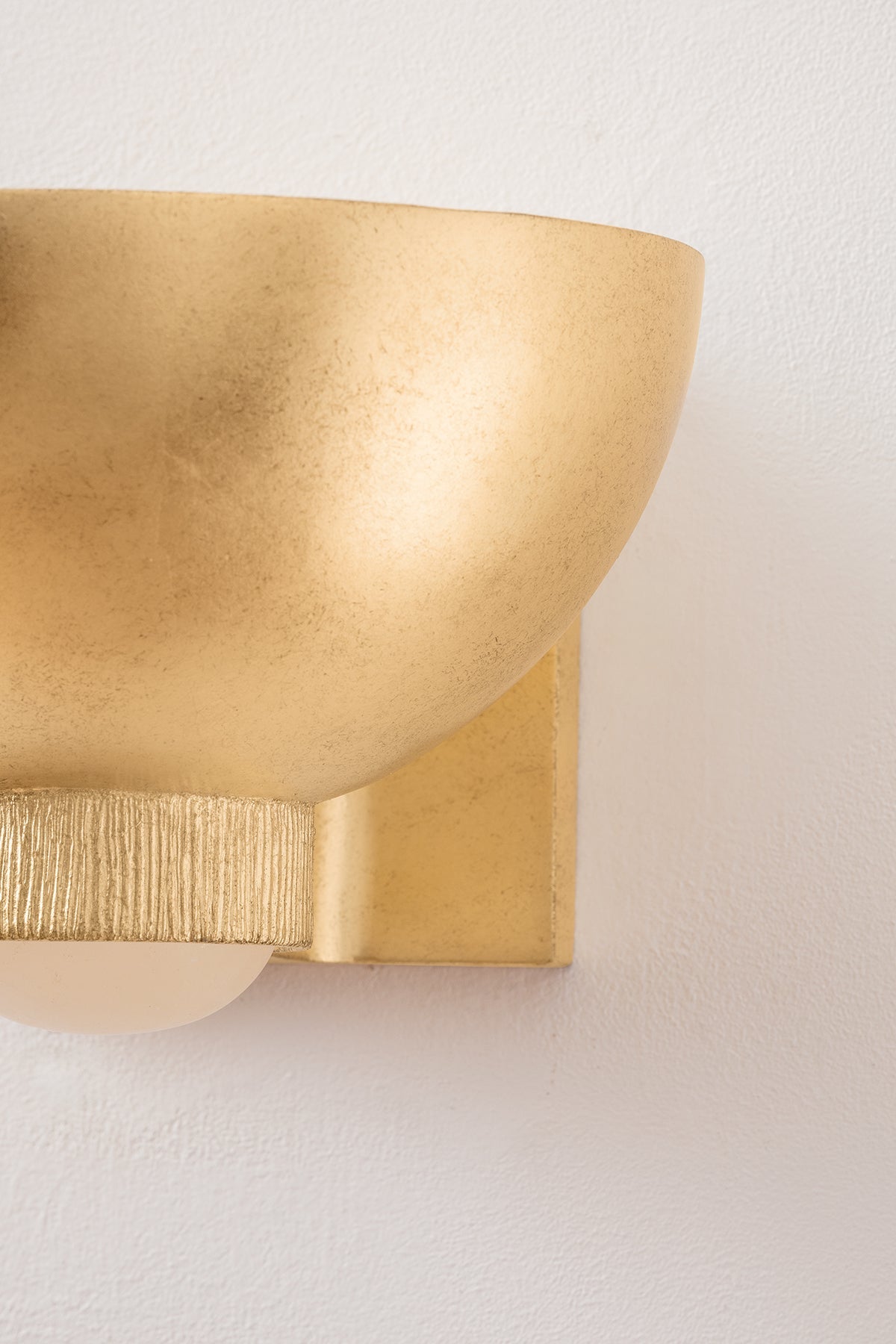 Hudson Valley Lighting Fairview 1-Light Wall Sconce in Vintage Gold Leaf with Open Bowl Design