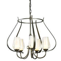 Flora 5 Arm Chandelier by Hubbardton Forge | Handcrafted, Dimmable, Custom Finishes, UL Damp Rated