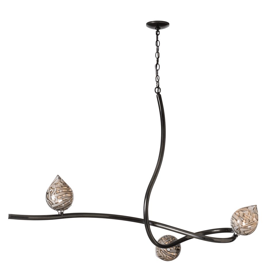 Floret Pendant Light by Hubbardton Forge 139202 - Dimmable, Artisan Crafted, Cirrus Glass Finish