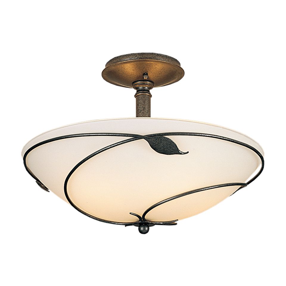 Hubbardton Forge Forged Leaves Large Semi-Flush Ceiling Light, Handcrafted Artful Design, Dimmable Feature