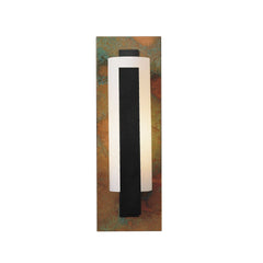 Forged Vertical Bar Sconce With Cherry or Copper Backplate, Dimmable, Damp Rated, 15"H x 5"W