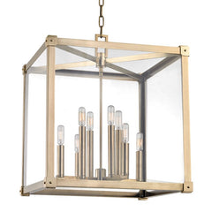 Forsyth Lantern 8620 by Hudson Valley Lighting - 8 Candelabra E12 Sockets, Dimmable, UL Damp Rated, Aged Brass or Polished Nickel