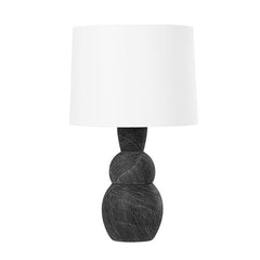 Fortuna Ceramic Etched Black Table Lamp