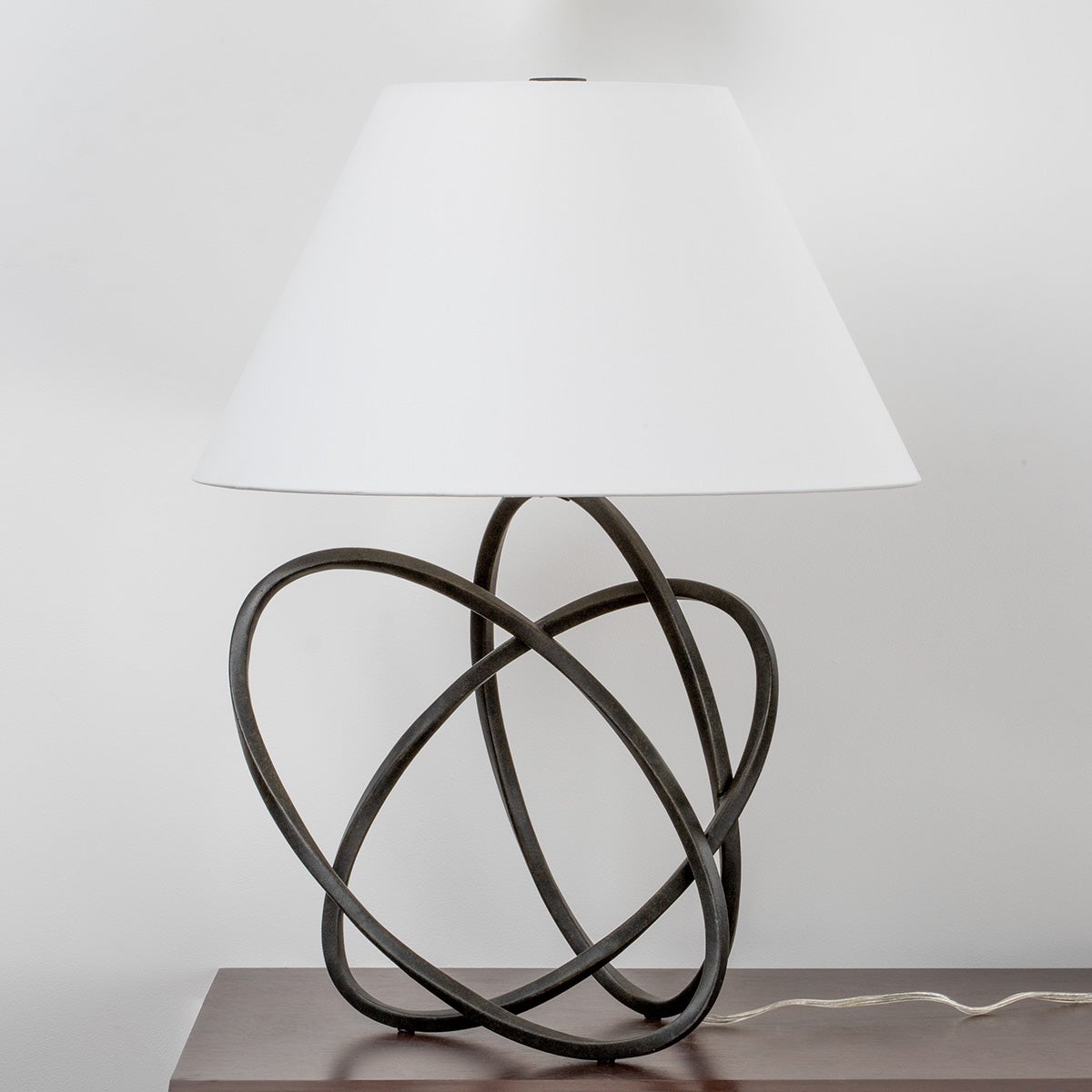 Fortuna Table Lamp By Troy Lighting, 25" Height, Elegant French Iron Finish, Stylish Linen Shade