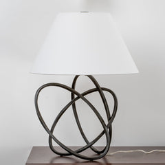 Fortuna Table Lamp By Troy Lighting, 25" Height, Elegant French Iron Finish, Stylish Linen Shade