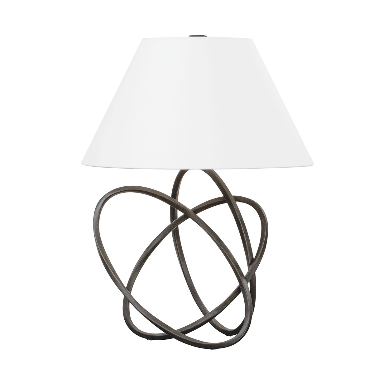 Fortuna Table Lamp By Troy Lighting, 25" Height, Elegant French Iron Finish, Stylish Linen Shade