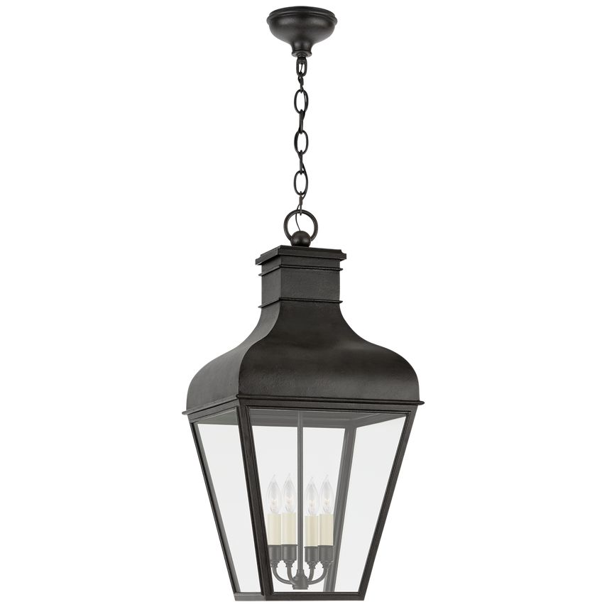 Fremont 35" Large Vintage-Inspired Hanging Lantern by Visual Comfort in French Rust - 4 Bulb Capacity