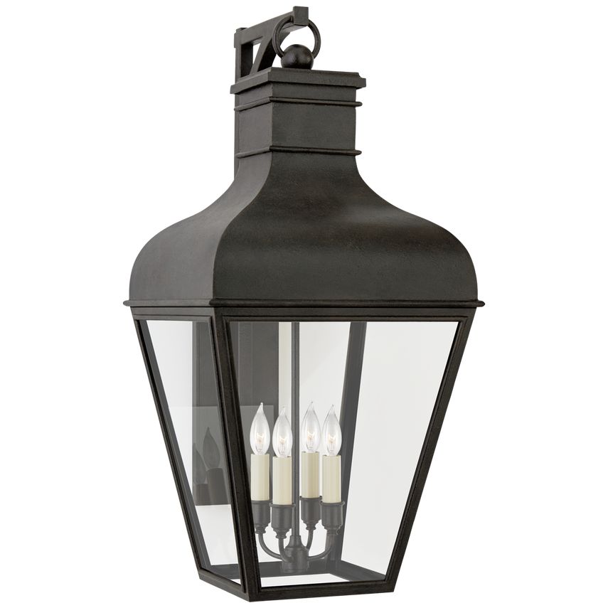 Fremont 27" Medium Bracketed Wall Lantern by Visual Comfort in French Rust, Dimmable, ETL Rated