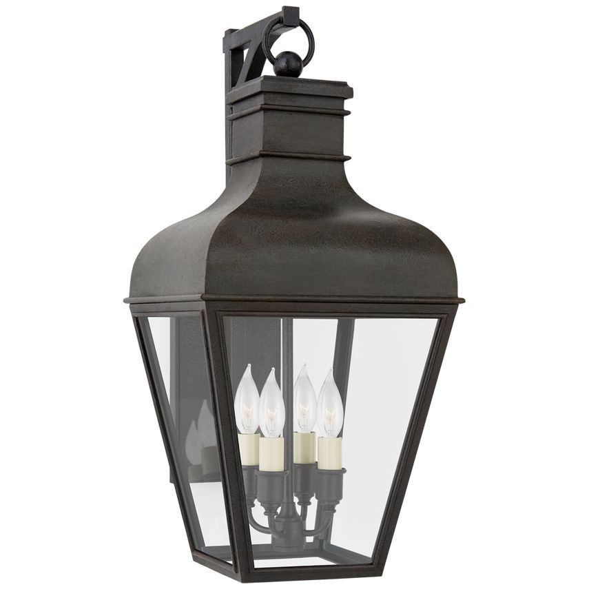 Fremont 20.5" Small Bracketed Wall Lantern by Visual Comfort, Vintage Design with Clear Glass Shade, ETL Wet Rated