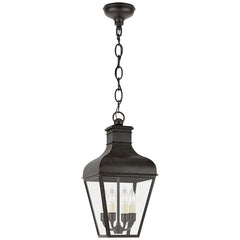 Fremont 20" Small Hanging Lantern by Visual Comfort, Dimmable, Indoor/Outdoor Use, French Rust Finish