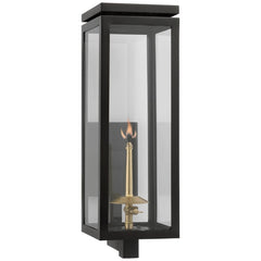 Fresno Medium Gas Wall Lantern by Visual Comfort - Elegant Brass & Iron, Clear Glass, UL Wet Rated