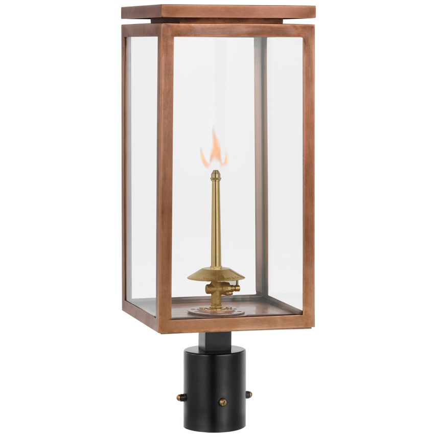 Fresno Medium Gas Post Lantern by Visual Comfort, 1350-1650 BTU, Durable Brass & Iron, UL Wet Rated