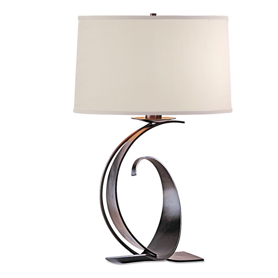 Fullered Impressions Large Table Lamp by Hubbardton Forge, Customizable Finish, Dimmable Brightness