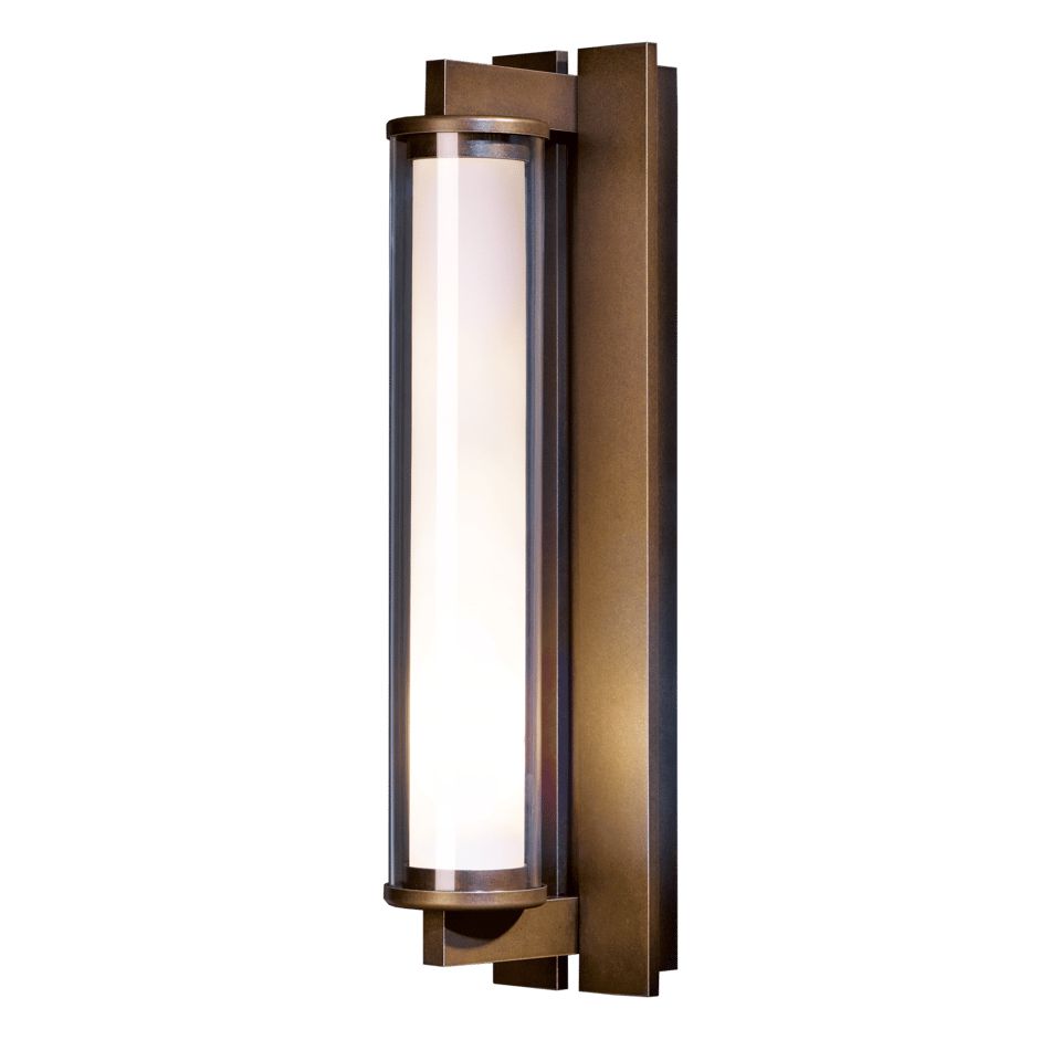 Fuse Large Outdoor Sconce 21" Height By Hubbardton Forge, Modern Industrial Design, UL Wet Rated