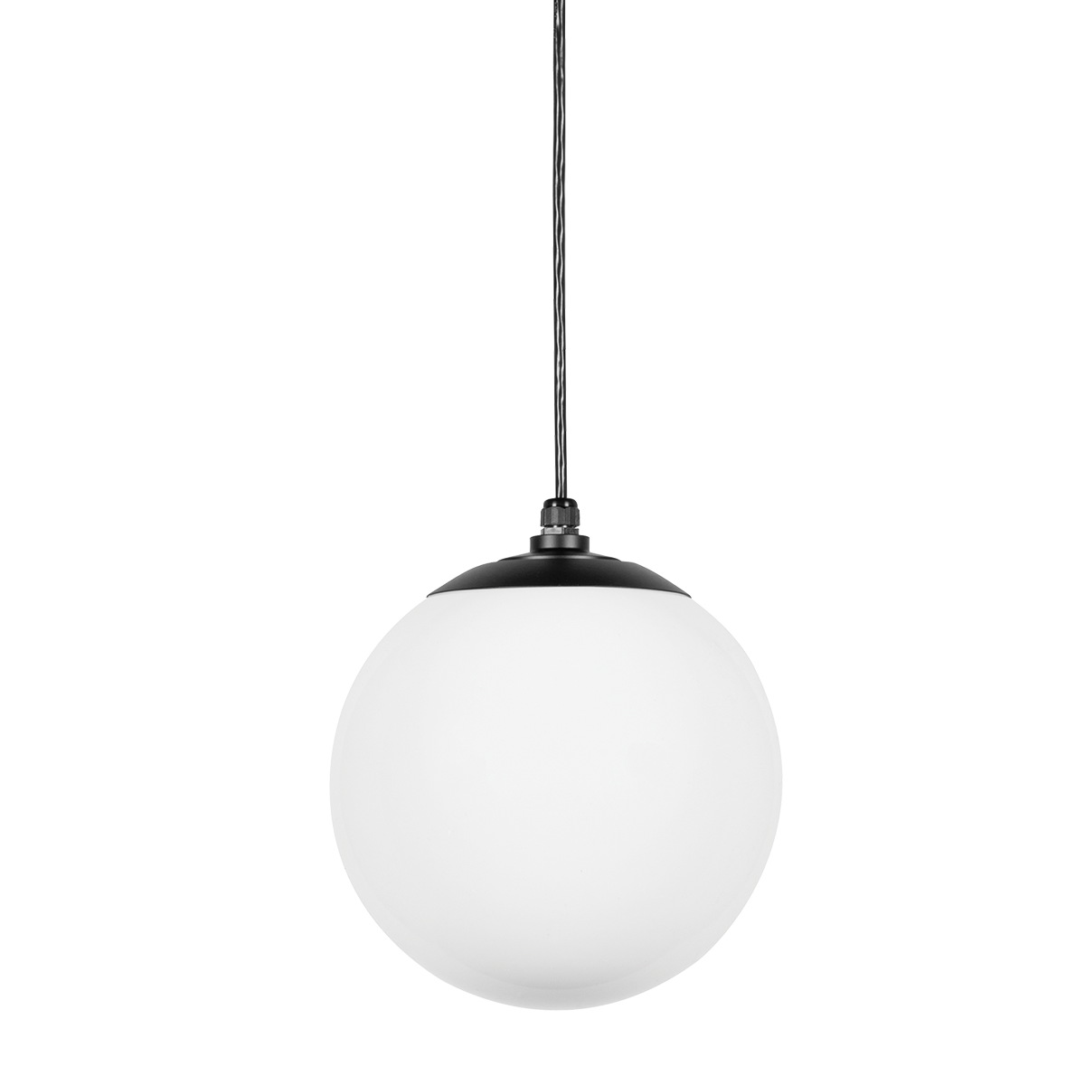 Laguna Pendant Light by Troy RLM, 12" Matte Black Design with White Shade, Dimmable E26