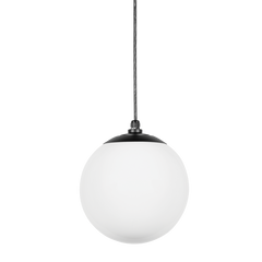 Laguna Pendant Light by Troy RLM, 12" Matte Black Design with White Shade, Dimmable E26