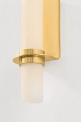 Groveland Station Large Wall Sconce 5528-AGB by Hudson Valley Lighting in Aged Brass with Glass Shade