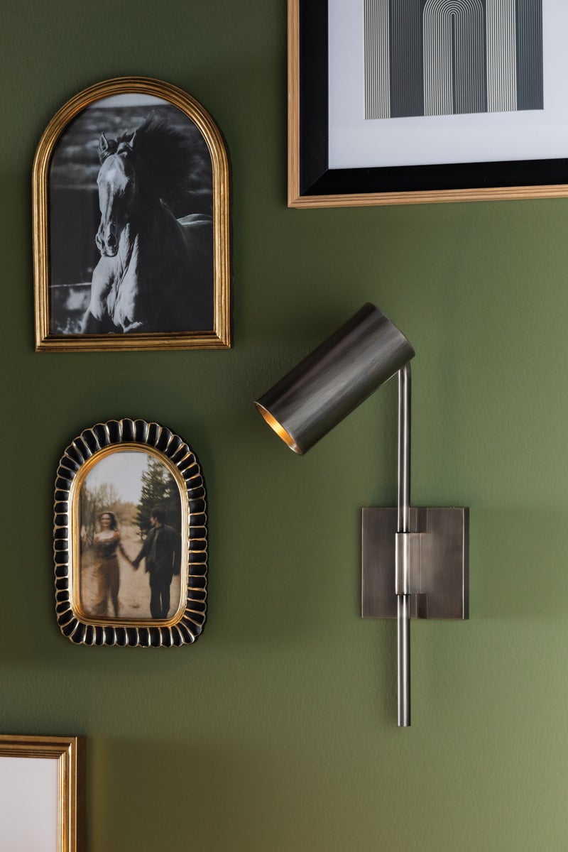 Gage Wall Sconce By Troy Lighting B1715 - Adjustable Pivoting Head, Patina Brass & Vintage Pewter Finishes