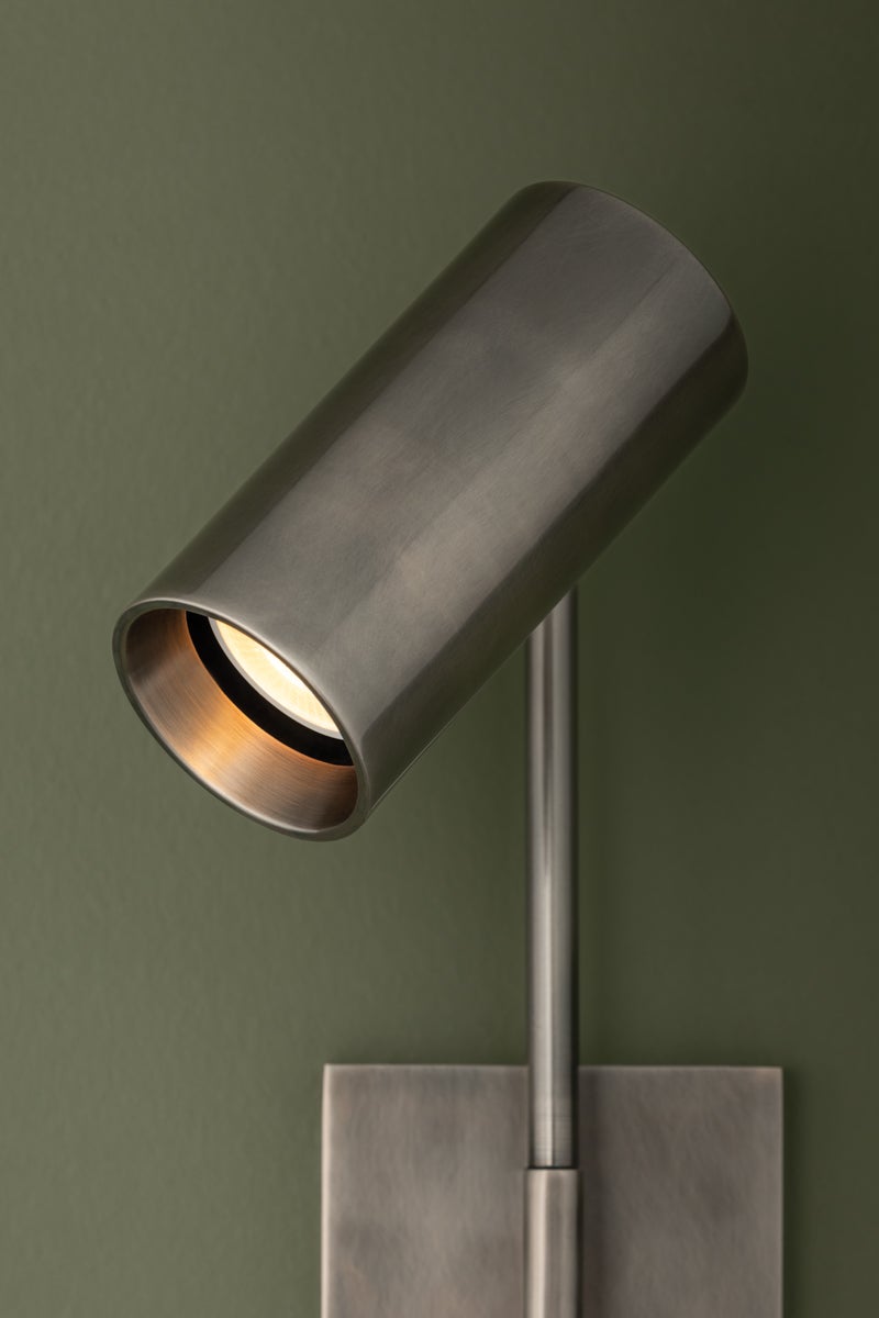 Gage Wall Sconce By Troy Lighting B1715 - Adjustable Pivoting Head, Patina Brass & Vintage Pewter Finishes