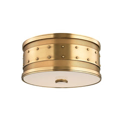 Gaines Ceiling Light 5.5” H x 12” W | Flush Mount Fixture with Clear Glass Shade in Aged Brass, Bronze, Nickel