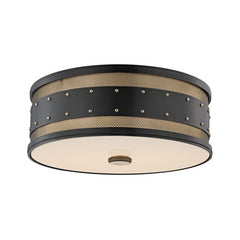 Gaines 16-Inch Large Flush Mount Ceiling Light With Vintage Glass Shade by Hudson Valley Lighting