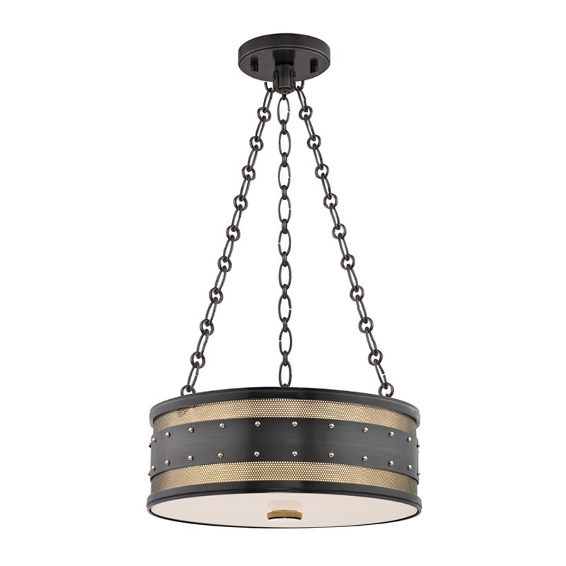 Gaines Pendant Light by Hudson Valley Lighting, 3 Bulb Drum Design, Dimmable, 3 Finishes, UL Damp Rated