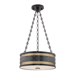 Gaines Pendant Light by Hudson Valley Lighting, 3 Bulb Drum Design, Dimmable, 3 Finishes, UL Damp Rated