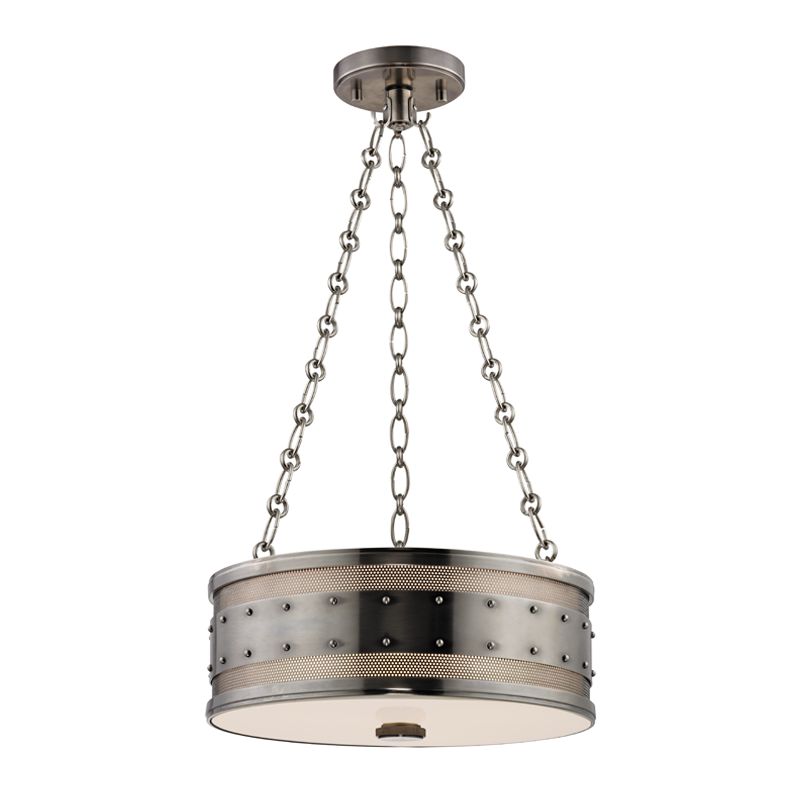 Gaines Pendant Light by Hudson Valley Lighting, 3 Bulb Drum Design, Dimmable, 3 Finishes, UL Damp Rated