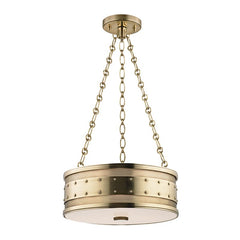 Gaines Pendant Light by Hudson Valley Lighting, 3 Bulb Drum Design, Dimmable, 3 Finishes, UL Damp Rated