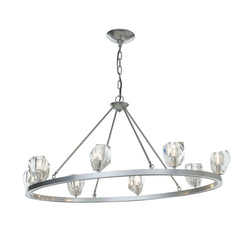 Gatsby 8-Light Chandelier by Hubbardton Forge – Dimmable, Customizable Finish, Hand-Cut Crystals