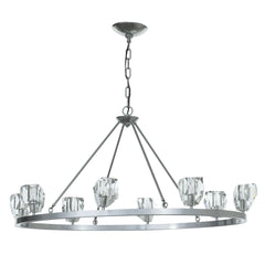 Gatsby 8-Light Chandelier by Hubbardton Forge – Dimmable, Customizable Finish, Hand-Cut Crystals