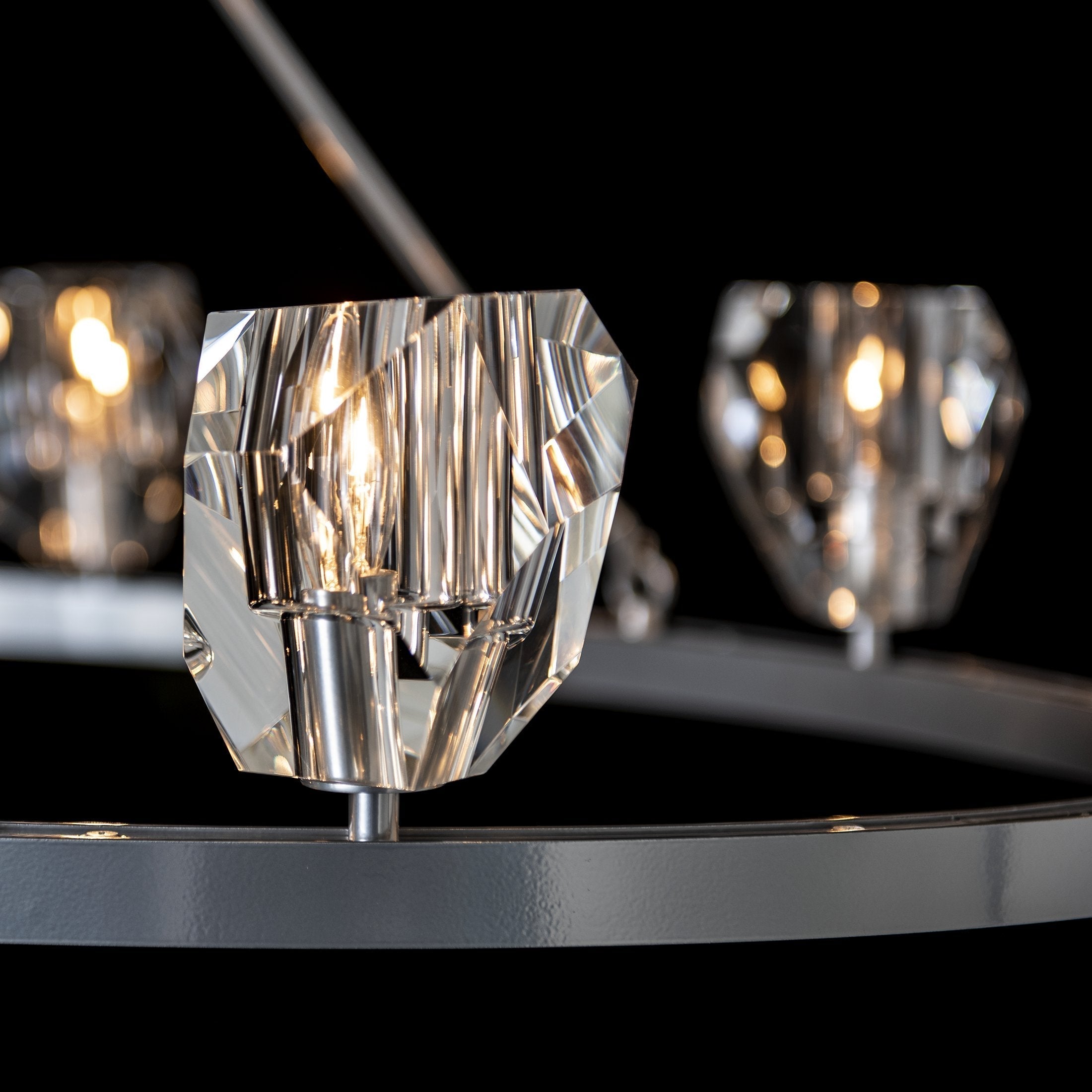 Gatsby 8-Light Chandelier by Hubbardton Forge – Dimmable, Customizable Finish, Hand-Cut Crystals