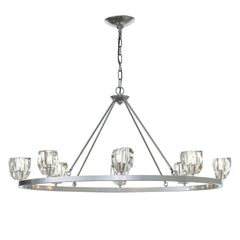 Gatsby 8-Light Chandelier by Hubbardton Forge – Dimmable, Customizable Finish, Hand-Cut Crystals