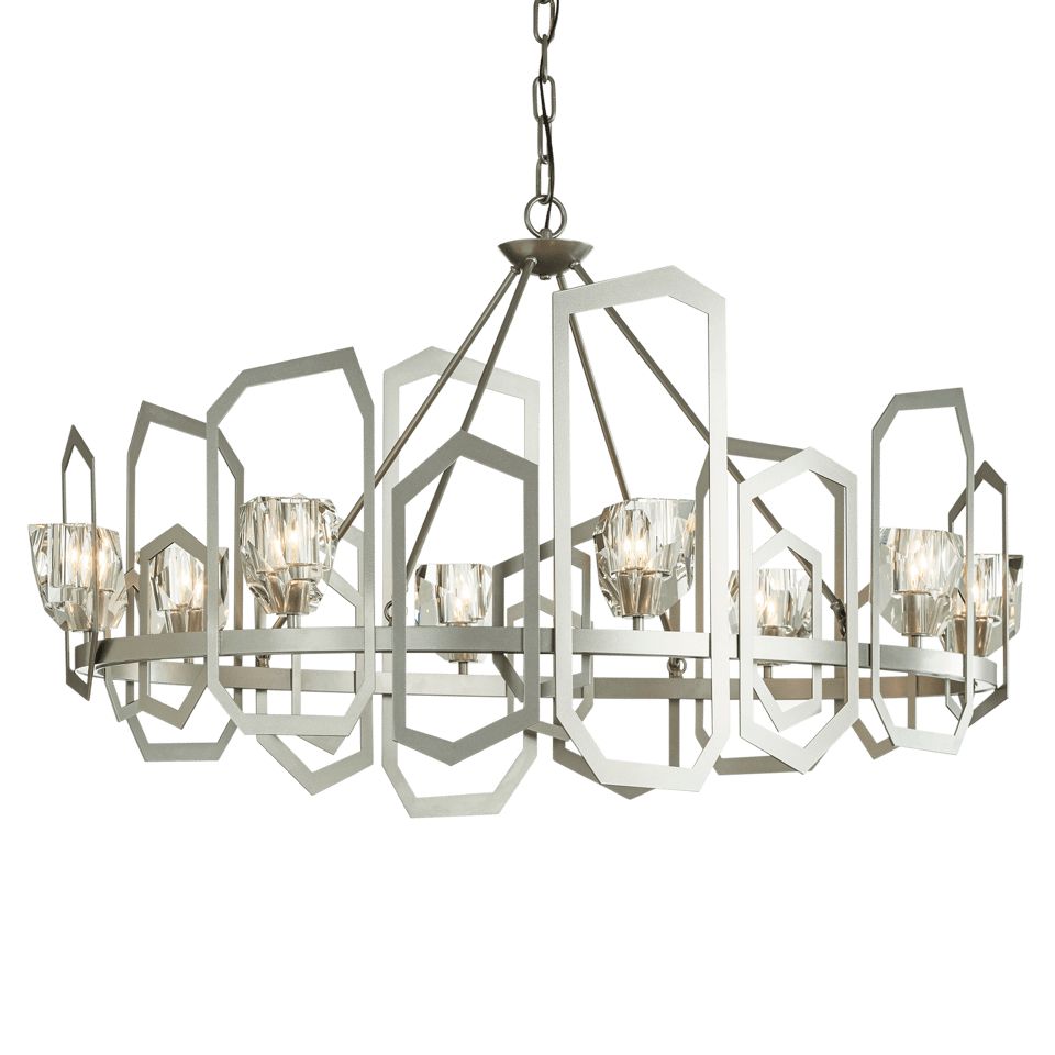 Hubbardton Forge Gatsby Chandelier 8-Light With Hand-Cut Crystals in Multiple Finishes