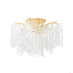 Genoa Semi-Flush Ceiling Light 24" with Dimmable Function & Elegant Gold Leaf Finish by Corbett Lighting