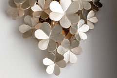 Gigi Sconce by Corbett Lighting, Elegant Natural Motif, Dimmable, 2 Bulb, Warm Silver or Gold Leaf Finish