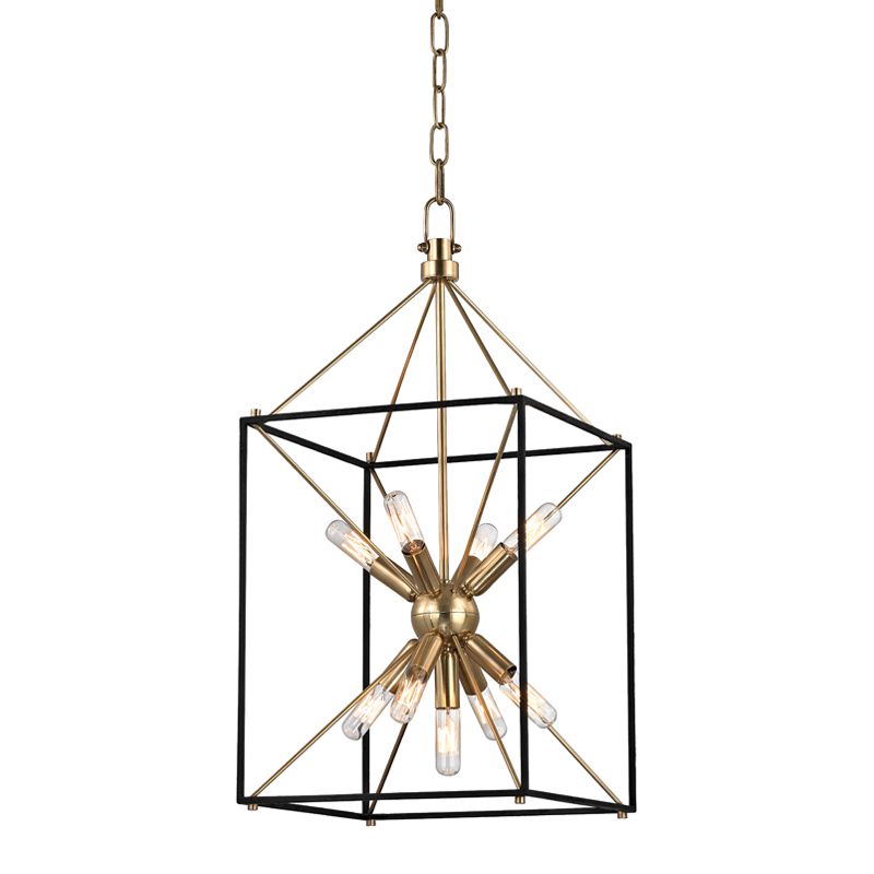 Glendale Lantern 8912 by Hudson Valley Lighting - Mid-Century Black Iron, Dimmable, Versatile Hanging Options