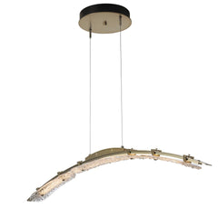 Hubbardton Forge Glissade 43.5” LED Pendant Light, Handcrafted Glass, Dimmable, Energy Efficient