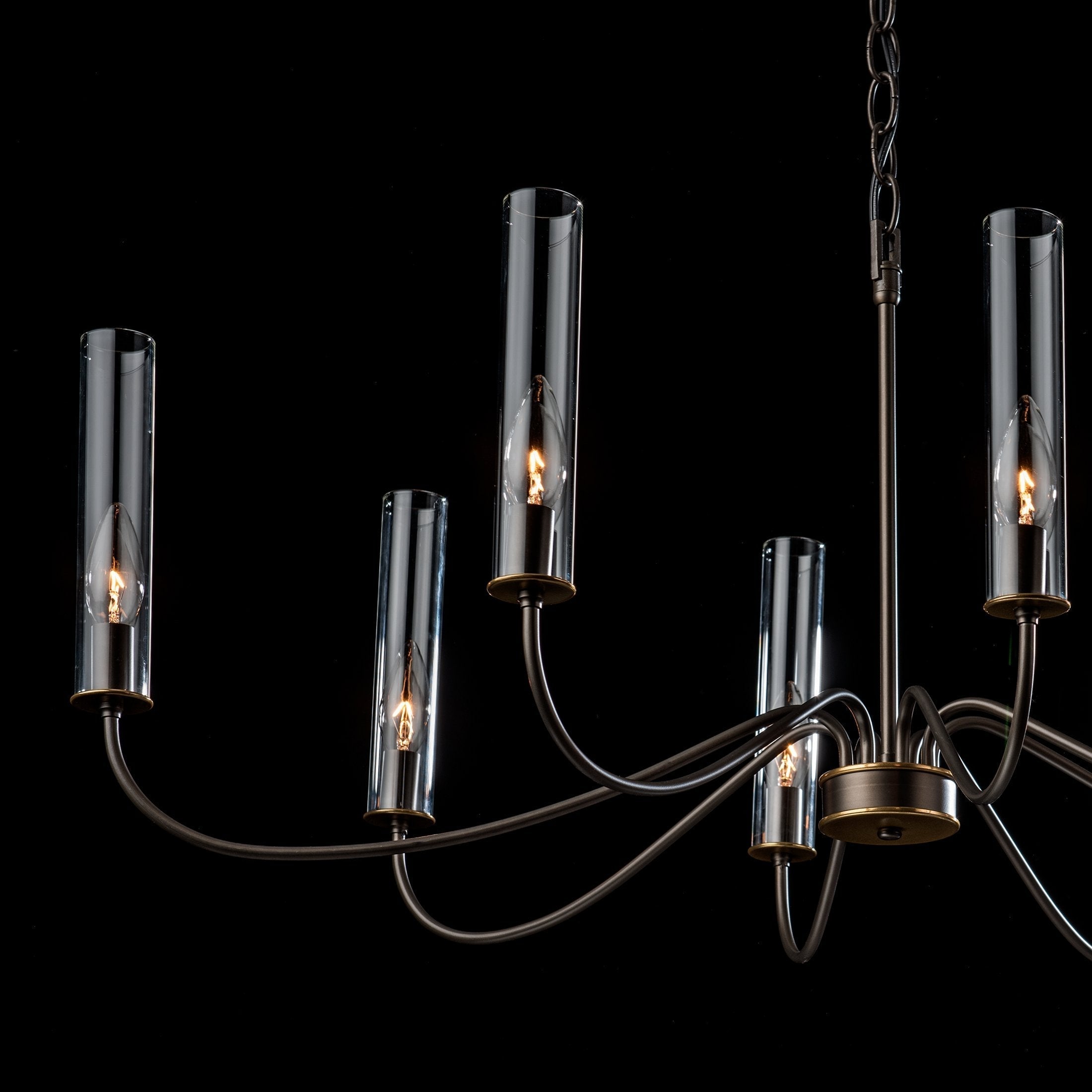 Hubbardton Forge Grace 8-Arm Chandelier with Glass Shades, Dimmable, UL Damp Rated, Multiple Finishes