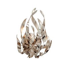 Graffiti Sconce by Corbett Lighting, Dimmable Wall Fixture in Hand-Forged Iron, Silver Leaf Finish