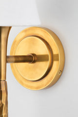 Greta Sconce by Corbett Lighting, Vintage Brass Arm, Dimmable, UL Damp Safety Rating, 26"H x 5.5"W x 6.75"E