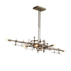 Hubbardton Forge Grid Pendant Light Fixture - Dimmable, Customizable Height, Industrial-Chic Design