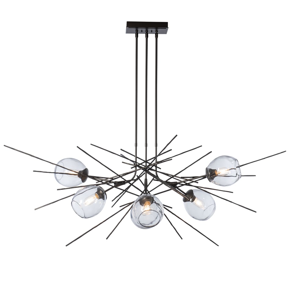 Griffin Pendant Light by Hubbardton Forge, 6-Bulb Capacity, Customizable Finish, Dimmable, Natural Elegance